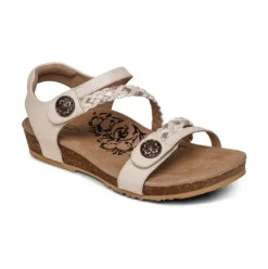 Online Jillian Braided Quarter Strap Ivory Sandal SC362 Women Women's Sandals