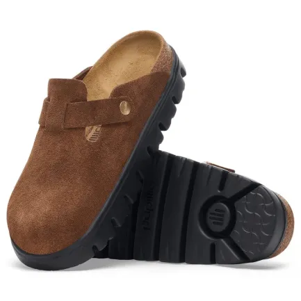Outlet Boston Chunky Women's Dark Tea Suede Clog Women Women's Shoes
