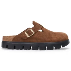 Outlet Boston Chunky Women's Dark Tea Suede Clog Women Women's Shoes