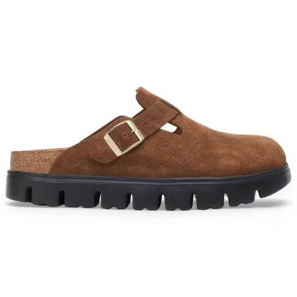 Outlet Boston Chunky Women's Dark Tea Suede Clog Women Women's Shoes