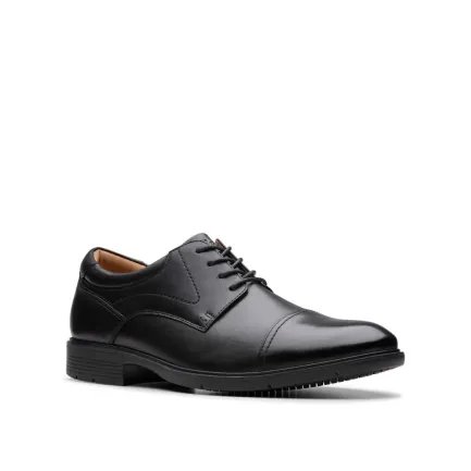 Sale Eldridge Cap Black Leather Dress Shoe Men's Shoes