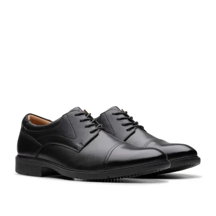 Sale Eldridge Cap Black Leather Dress Shoe Men's Shoes