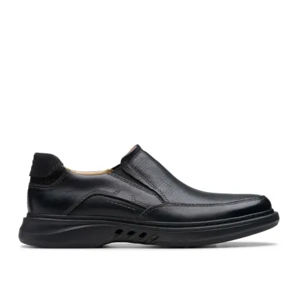 Discount Men's Un Briley Step Black Leather Slip-On Men's Shoes