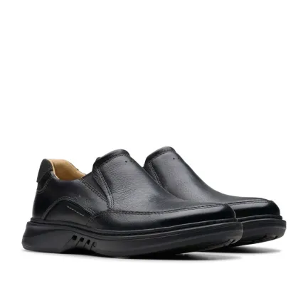 Discount Men's Un Briley Step Black Leather Slip-On Men's Shoes