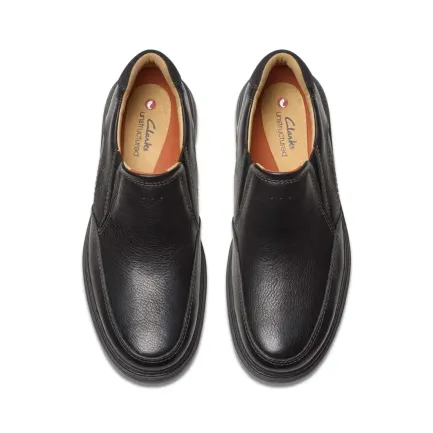 Discount Men's Un Briley Step Black Leather Slip-On Men's Shoes