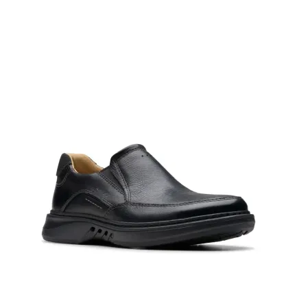 Discount Men's Un Briley Step Black Leather Slip-On Men's Shoes