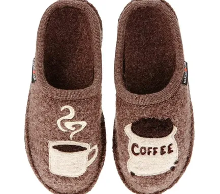 Outlet Coffee soft, natural wool Slipper Women Women's Slippers