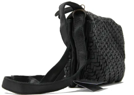 New JANE - Black Weave Crossbody Handbags