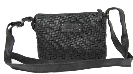 New JANE - Black Weave Crossbody Handbags