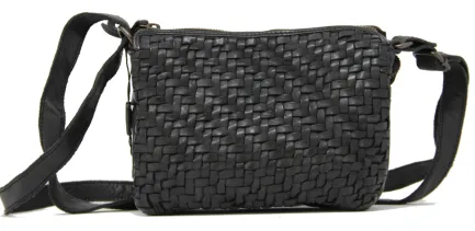New JANE - Black Weave Crossbody Handbags