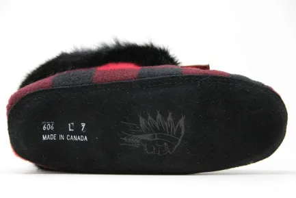 Fashion Moccasin Plaid Fur Women Women's Slippers