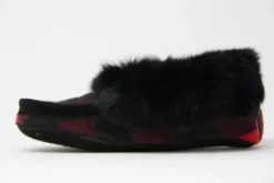 Fashion Moccasin Plaid Fur Women Women's Slippers