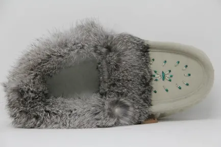 New Moccasins Beaded Fur Collar Women Women's Slippers