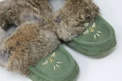 Hot Moccasins Beaded Fur Collar Women Women's Slippers