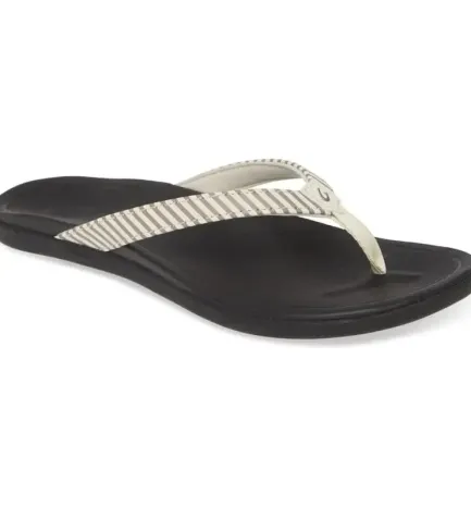 New Ho'opio Beach Thong - Bone Stripe Women Women's Sandals