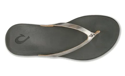 Sale Ho'opio Women's Thong Sandals - Silver Leather Canadian Footwear Women Women's Sandals