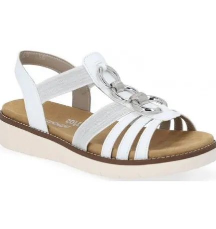 Clearance D2073-80 White Women's Elastic Sandal Women Women's Sandals