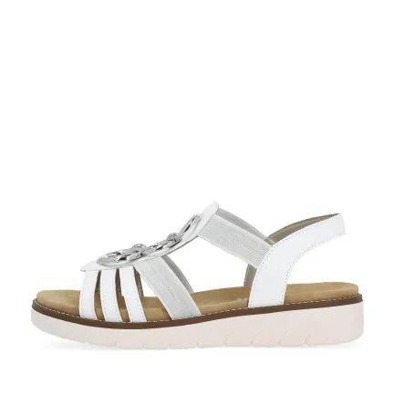 Clearance D2073-80 White Women's Elastic Sandal Women Women's Sandals