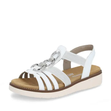 Clearance D2073-80 White Women's Elastic Sandal Women Women's Sandals