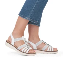 Clearance D2073-80 White Women's Elastic Sandal Women Women's Sandals