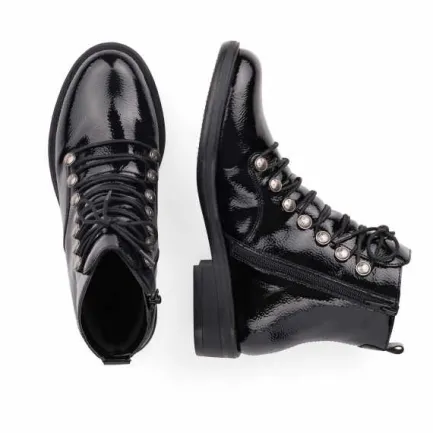 Best R4974-01 Stylish Patent Look Ankle Boot Women Women's Boots