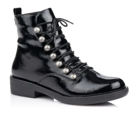 Best R4974-01 Stylish Patent Look Ankle Boot Women Women's Boots