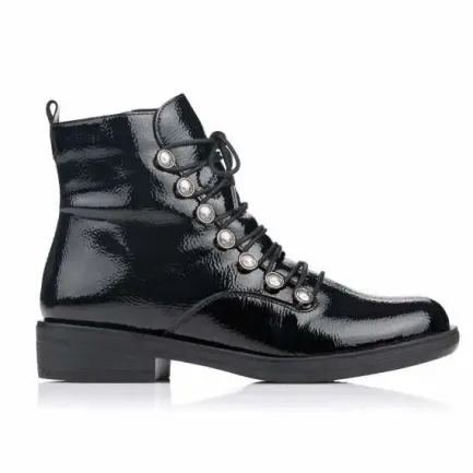 Best R4974-01 Stylish Patent Look Ankle Boot Women Women's Boots