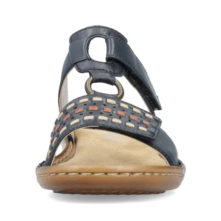 Clearance 60842-14 Navy Women's Slide Sandal Women Women's Sandals
