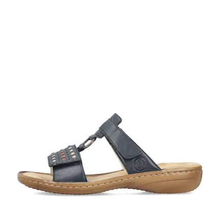 Clearance 60842-14 Navy Women's Slide Sandal Women Women's Sandals