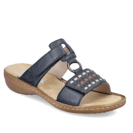 Clearance 60842-14 Navy Women's Slide Sandal Women Women's Sandals
