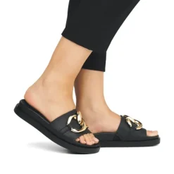 Best W1452-00 REPLY Women's Black Slide Sandal Women Women's Sandals