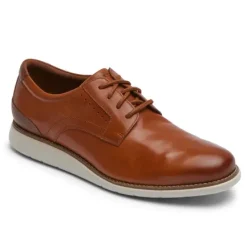 Online Total Motion Craft Plain Toe Brown Leather Shoe Men's Shoes
