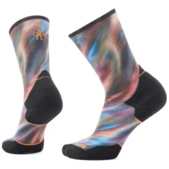Online Women's Trail Run Water Shimmer Print Crew Socks Socks